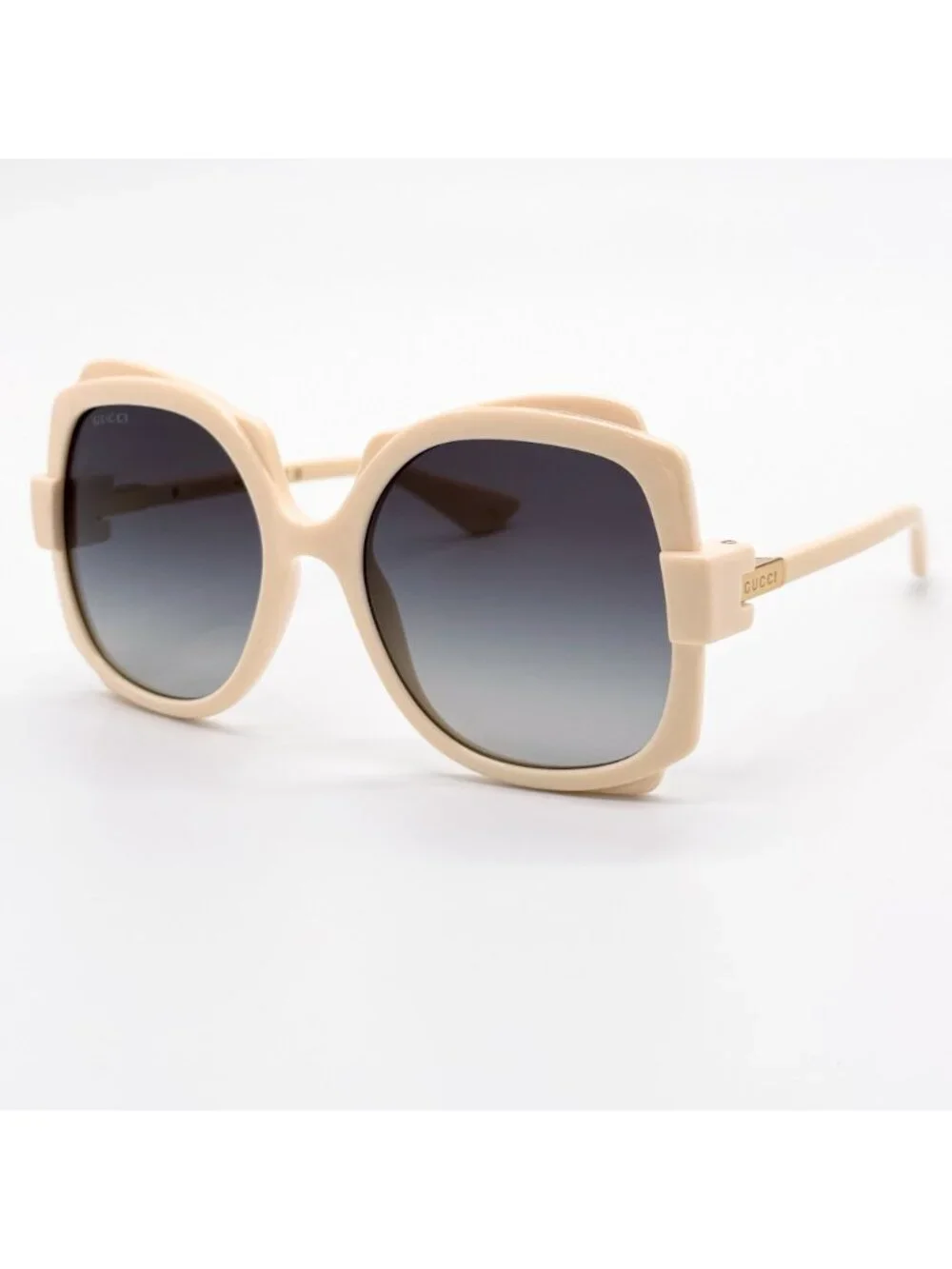 New Gucci White Gray Women Oversized Sunglasses GG1431S 004